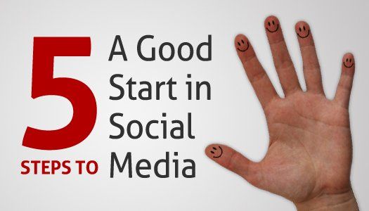 5 steps to start in social media graphic