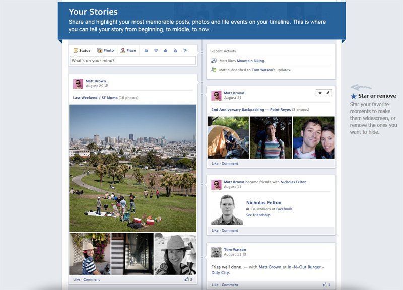 Facebook Timeline layout
