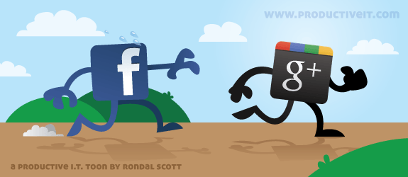 Google+ versus Facebook graphic