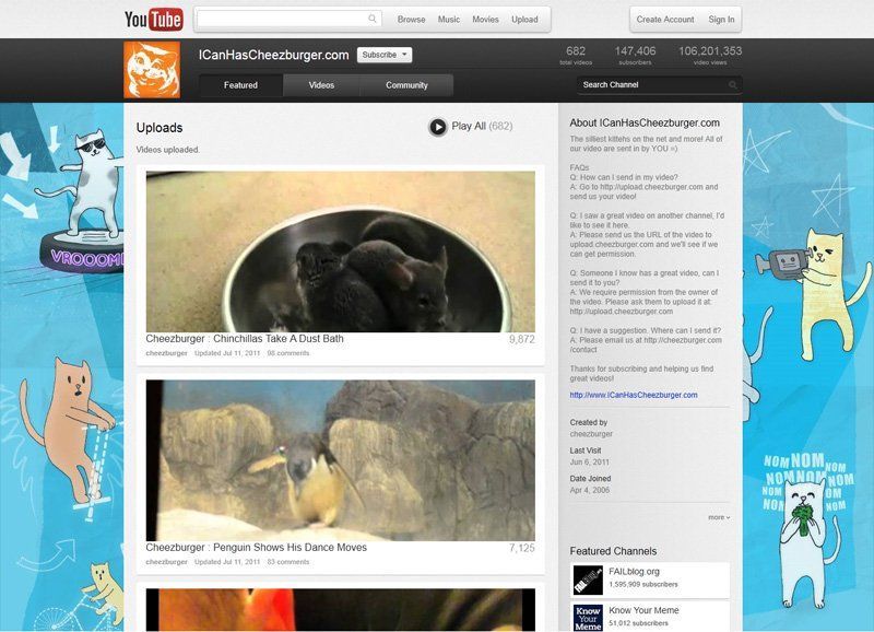 YouTube Cosmic Panda profile page