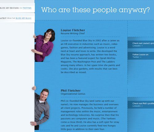 Example About Us page with team photos