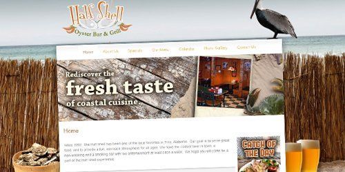 Half Shell Oyster website background example