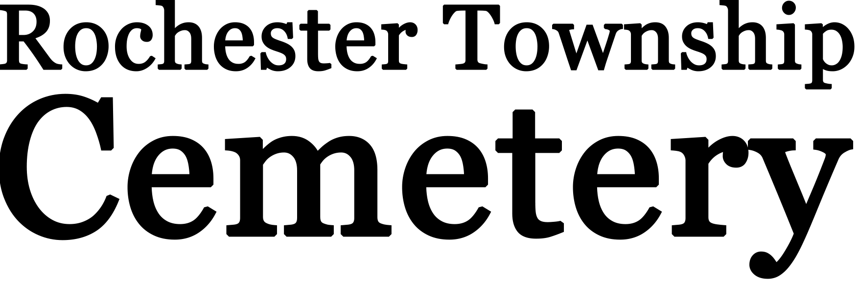 "Rochester Township Cemetery" logo, text in black.