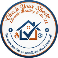 Check Your Shows Electric Heating & Air logo with house, checkmark, and service icons