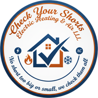 Check Your Shows Electric Heating & Air logo with house, checkmark, and service icons
