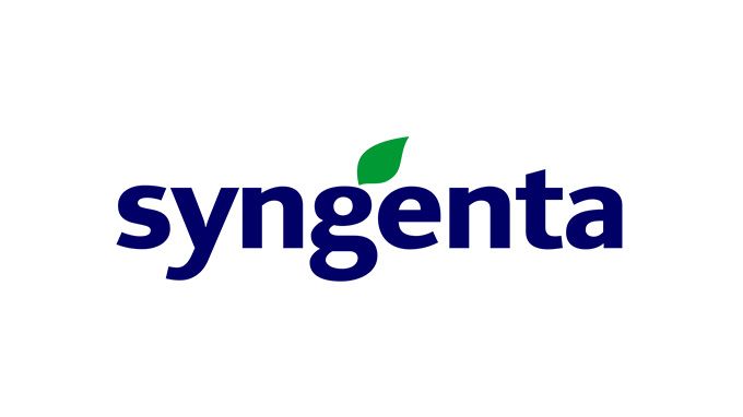 Um logotipo da Syngenta com uma folha verde sobre fundo branco.