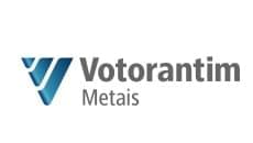 Um logotipo azul e branco para uma empresa chamada votorantin metais.