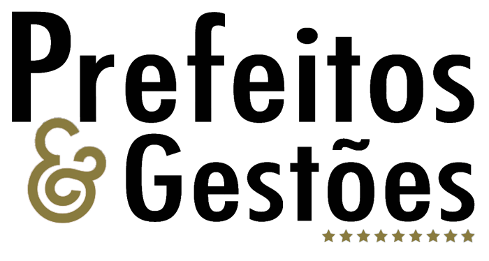 The logo for prefeitos & gestões is black and gold