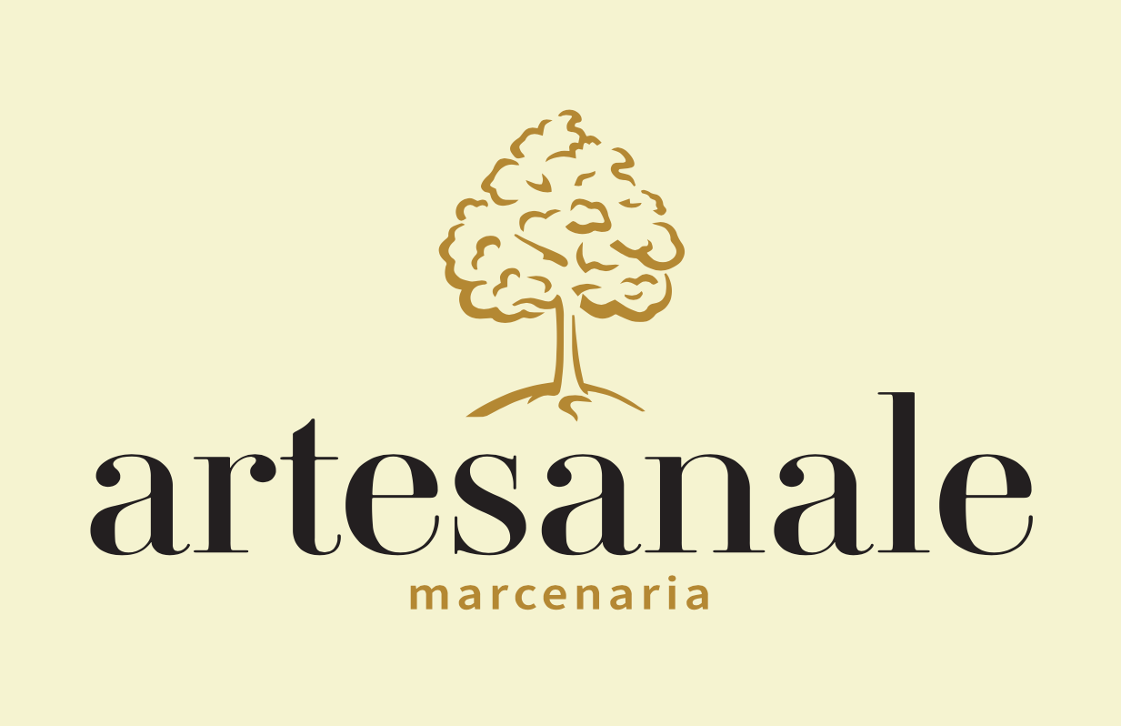 Um logotipo para marcenaria artesanale com uma árvore