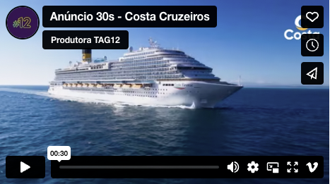 Anuncio tv globo - Costa Cruzeiro Um vídeo de um navio de cruzeiro no oceano