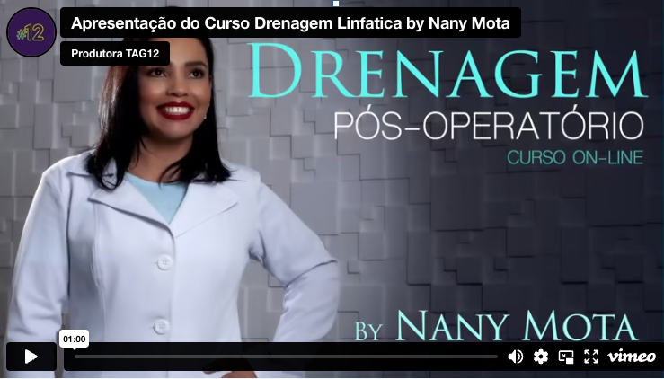 Um vídeo de uma mulher com jaleco é intitulado mudança pos-operatorio