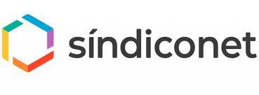 O logotipo do sindiconet é um hexágono da cor do arco-íris.