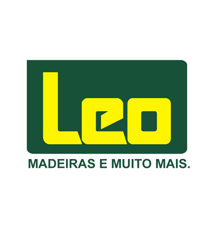 Leo Madeiras logo: yellow letters