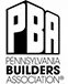 Logo for the Pennsylvania Builders Association, featuring stylized letters 