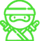 Green ninja with two swords.
