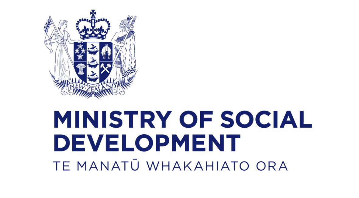 A logo for the ministry of social development with a coat of arms