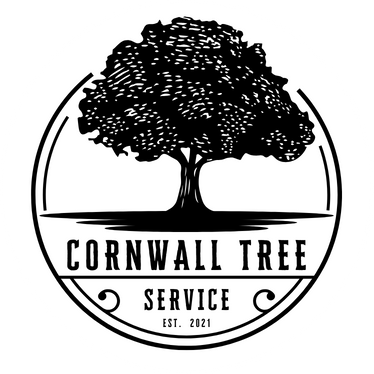 A black and white logo for cornwall tree service