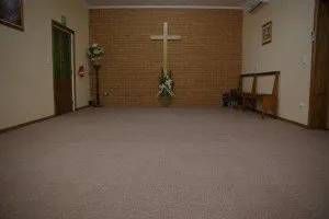 There is a cross in the middle of the room.