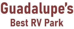 Guadalupe’s Best RV Park logo in maroon text on a white background