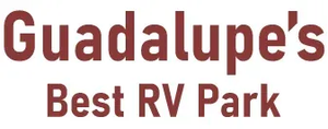 Guadalupe’s Best RV Park logo in maroon text on a white background