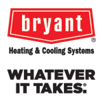 Bryant heating and cooling systems logo with the slogan “Whatever it takes.”