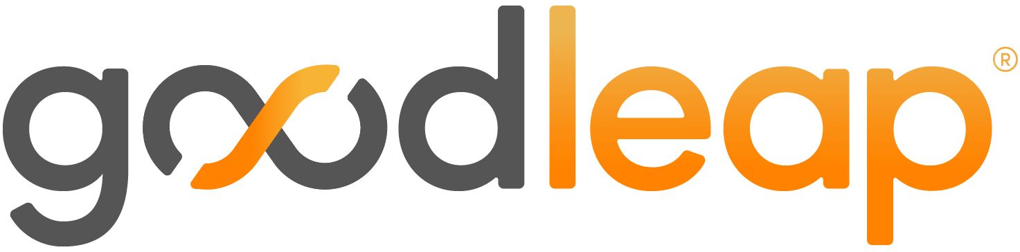 GoodLeap logo in gray and orange with a stylized infinity symbol in the wordmark