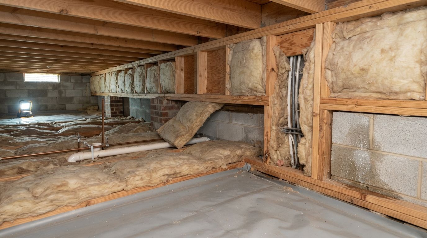 Signs of inadequate crawl space insulation in a Temple Texas home