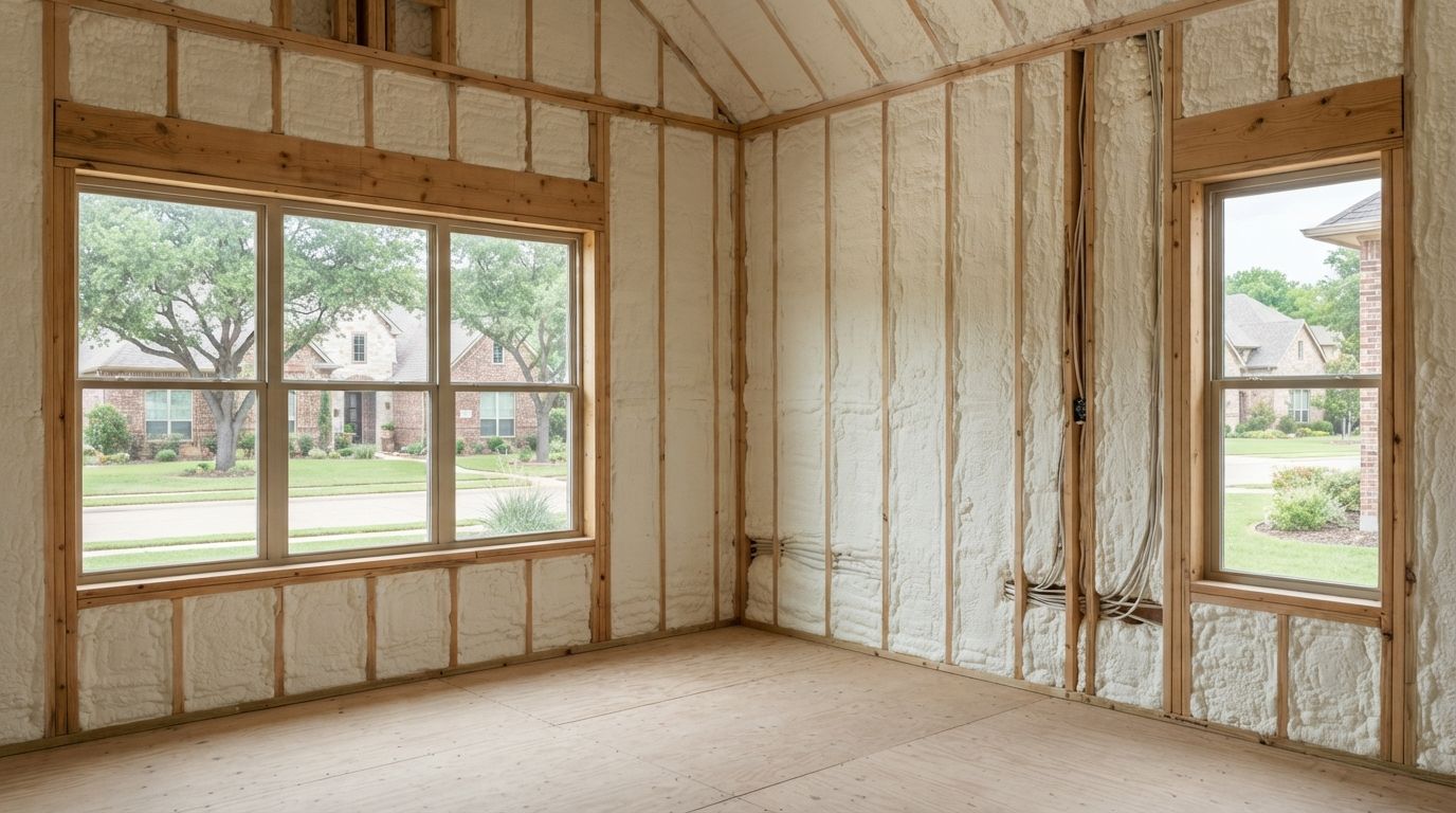 Completed residential spray foam insulation project in Temple Texas