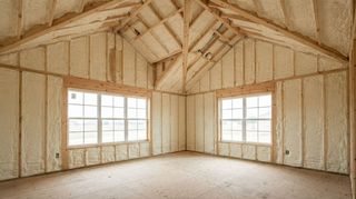 Completed spray foam project showing varied insulation conditions in Temple Texas