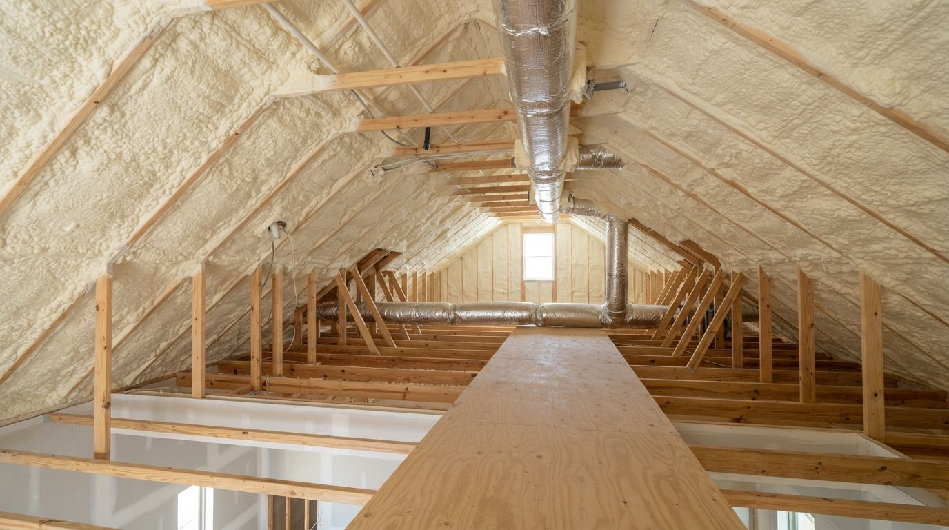 Completed attic spray foam insulation project in Temple Texas