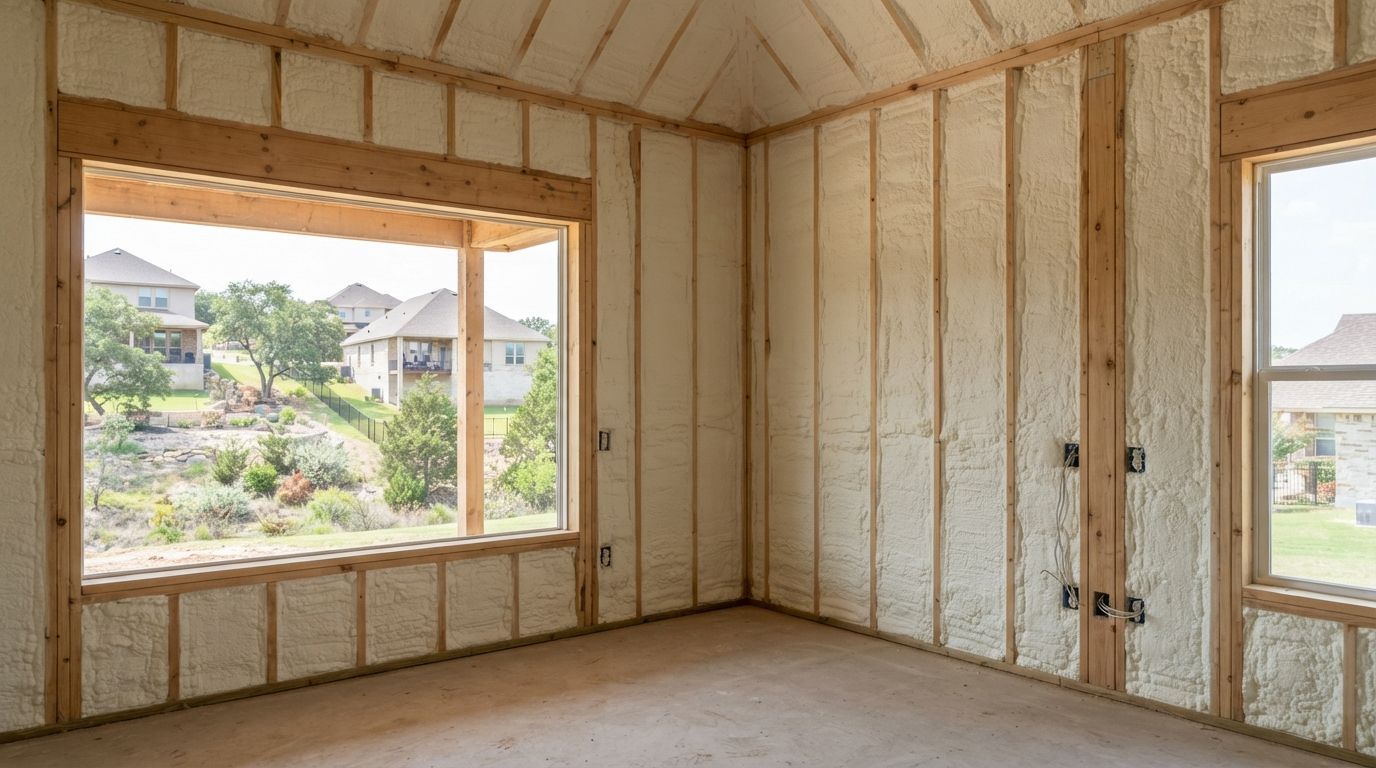 Completed wall spray foam insulation project in Harker Heights Texas