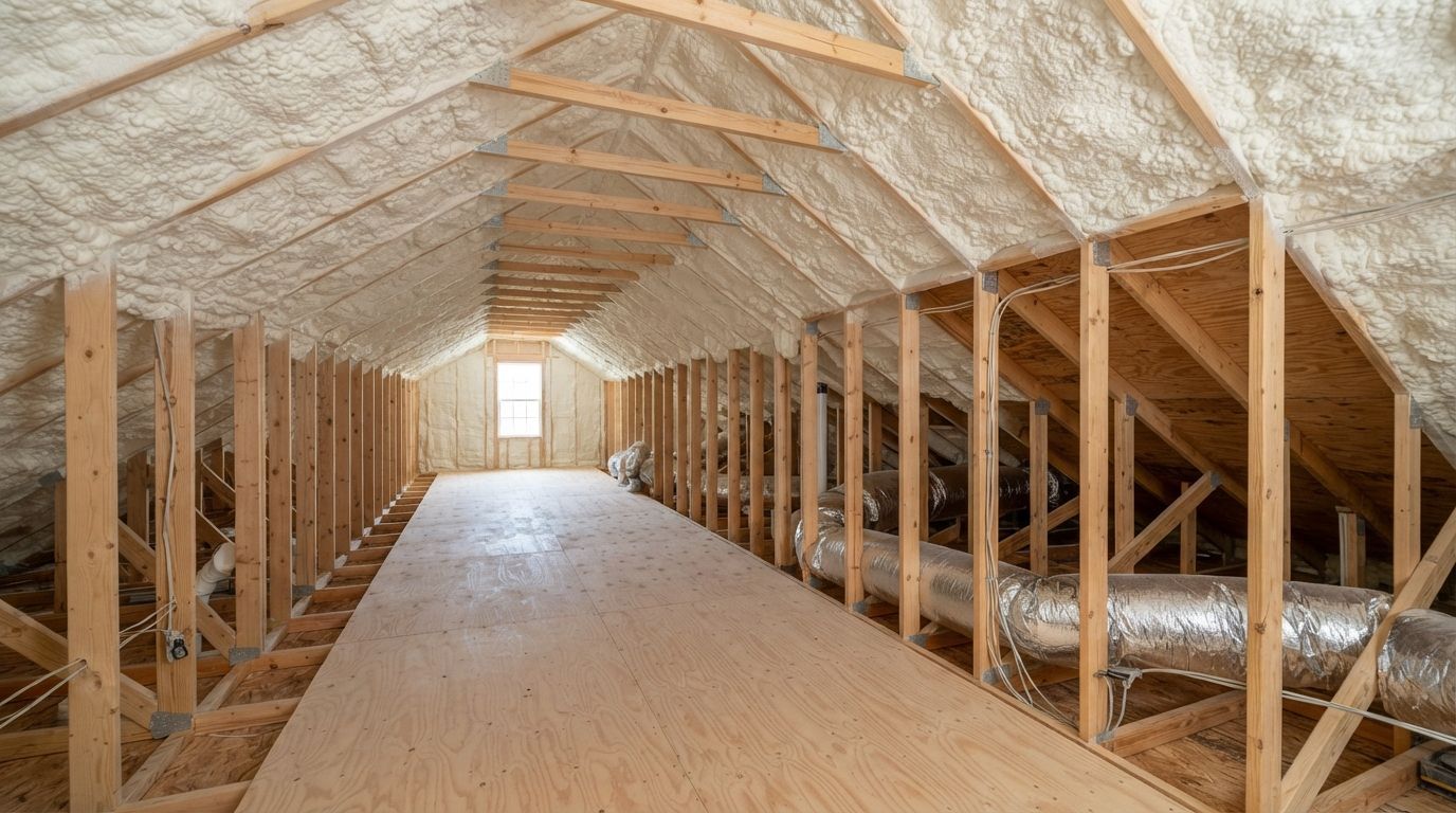 Attic conditions affecting spray foam insulation costs in Temple Texas