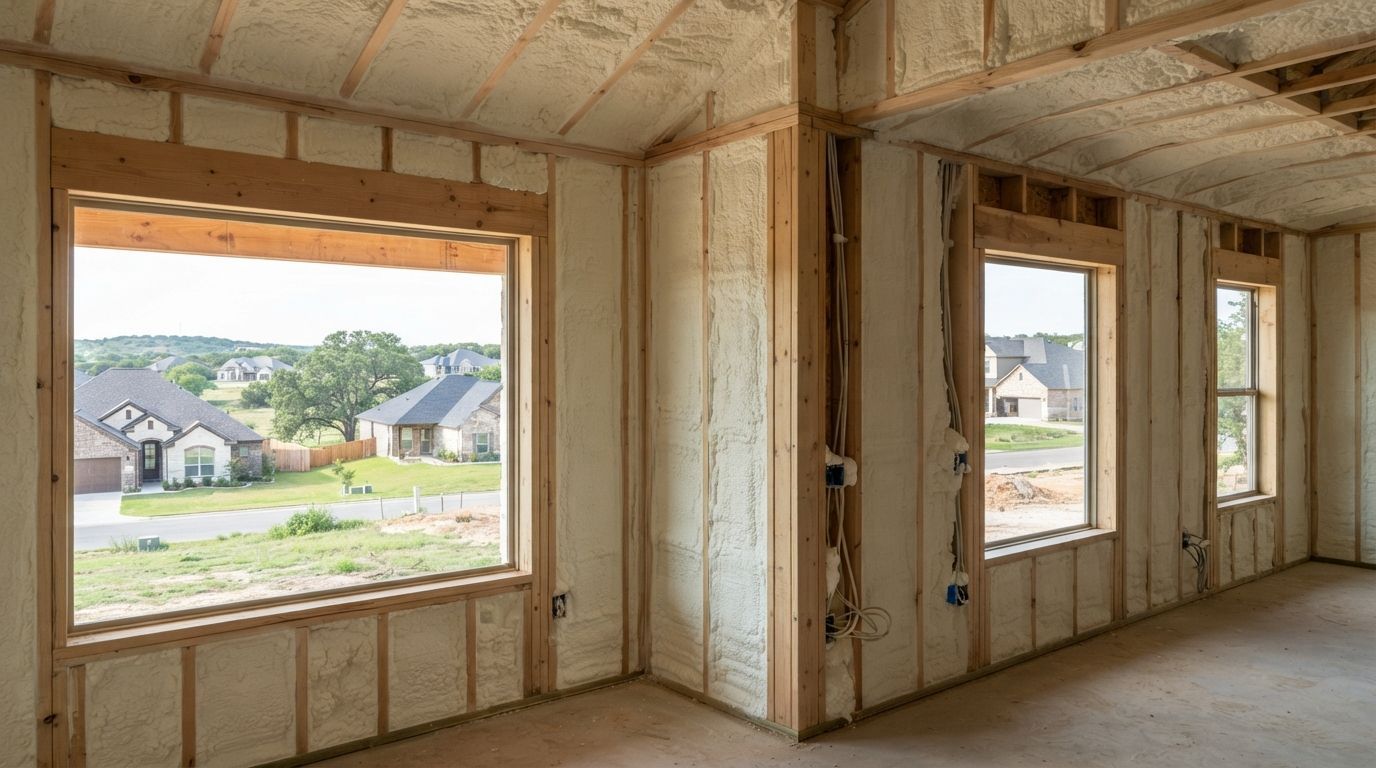 Completed wall spray foam insulation project in Copperas Cove Texas