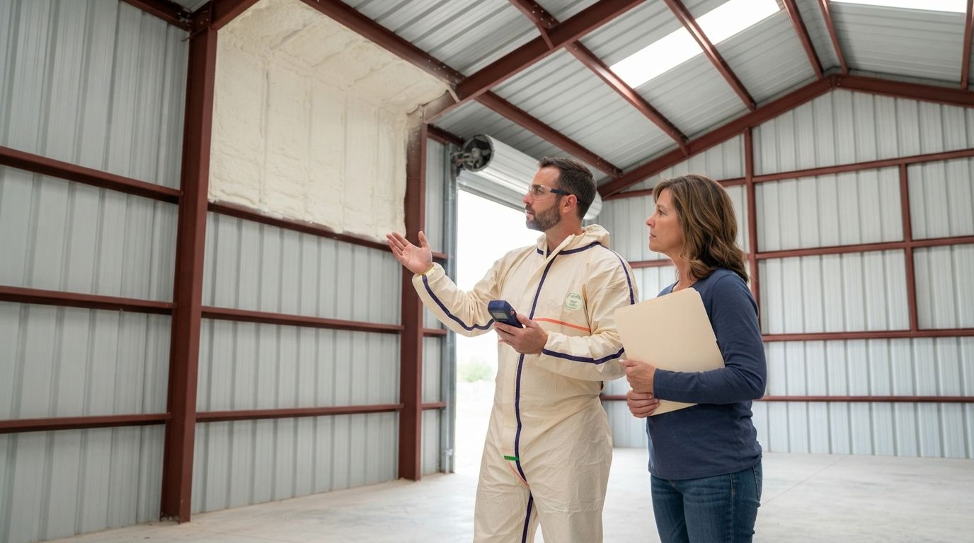 Property owner requesting a metal building spray foam estimate in Temple Texas