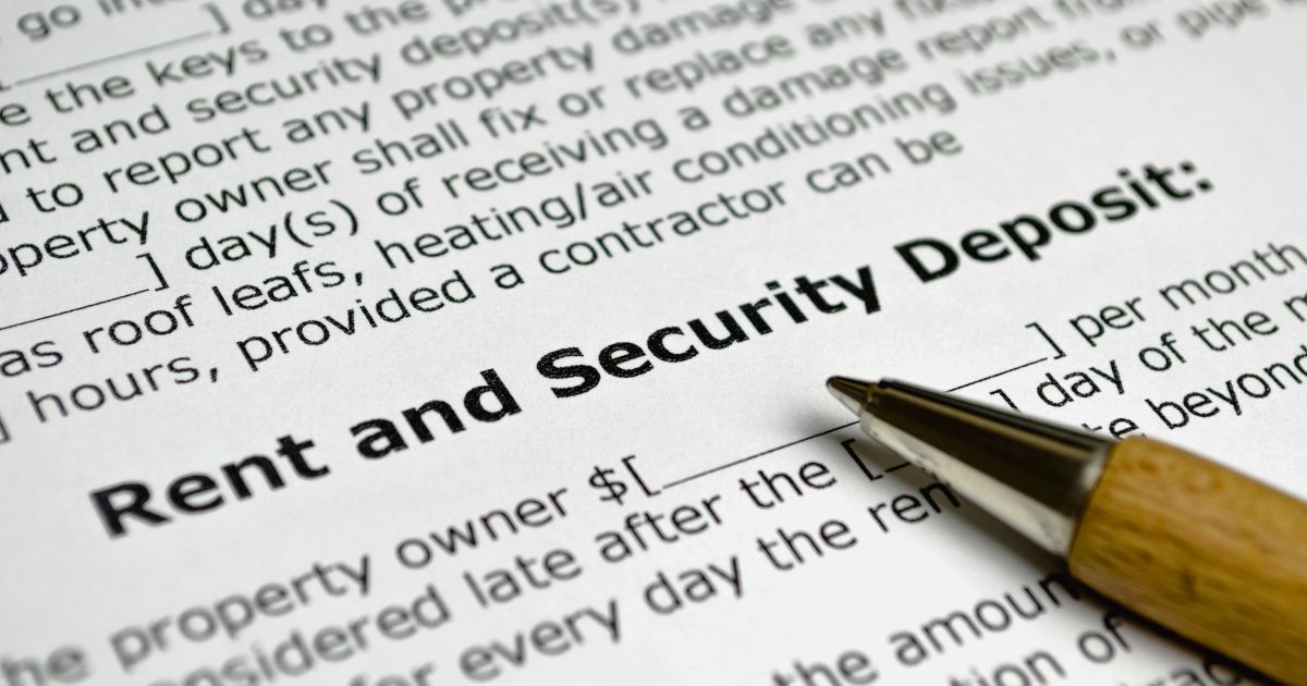 lease that says 'rent and security deposit'