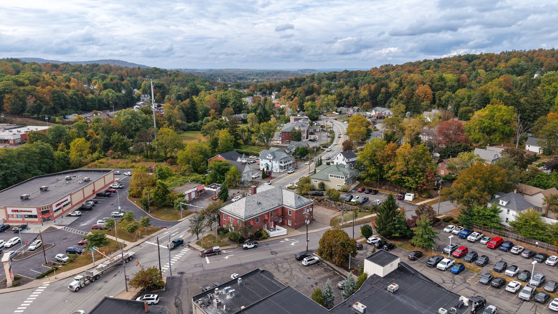 aerial view of jennings calvey funeral home in clarks summit pa