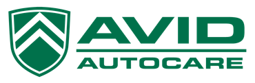 AVID AutoCare logo in green with shield icon and bold lettering
