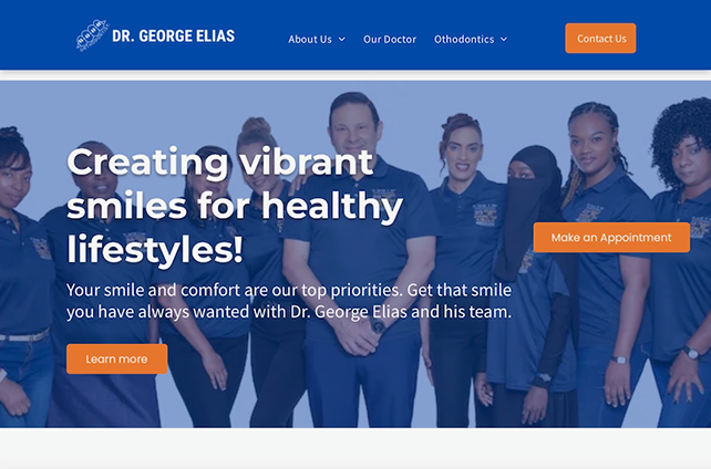 A website for Orthodontist creating vibrant smiles for healthy lifestyles