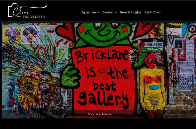 A screenshot of a website for clive photography
