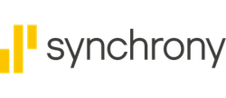 The logo for synchrony is yellow and black on a white background.