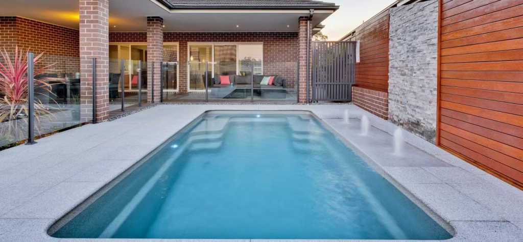 Rectangular Pool in A Backyard Patio — Swan Hill Pool & Spa Centre in Swan Hill, VIC