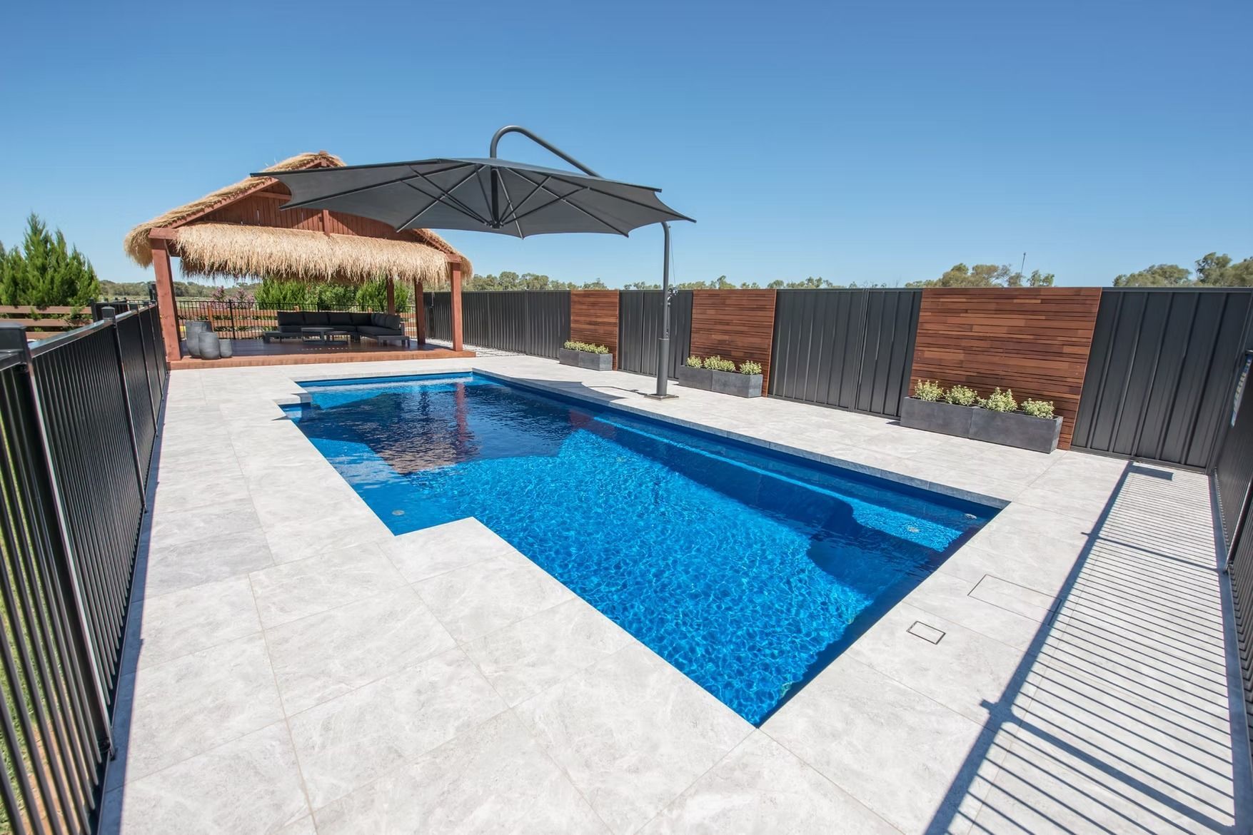 Rectangular Pool with Blue Tile — Swan Hill Pool & Spa Centre in Swan Hill, VIC