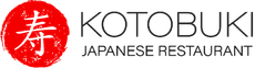 Kotobuki Japanese Restaurant logo with red circular Japanese character and black text on white background