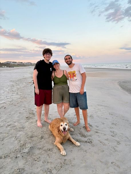Postpartum Doula with her family and dog on vacation