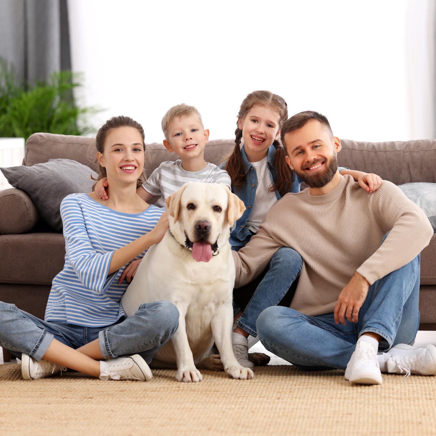 Happy Family With Dog — Randleman, NC — Evans Air Services Inc. Happy Family With Dog — Randleman, NC — Evans Air Services Inc.