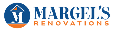 Margel's Renovations logo with blue and orange emblem and bold text