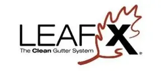 The logo for leafx the clean gutter system
