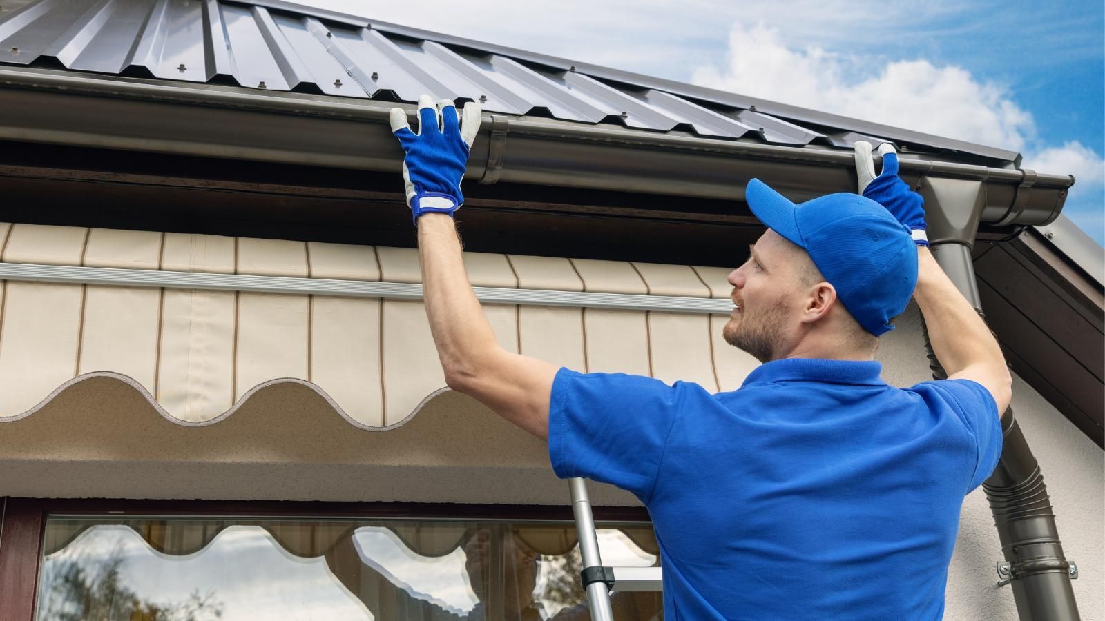 A professional gutter installation.
