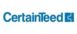 The logo for certainteed is blue and white on a white background.