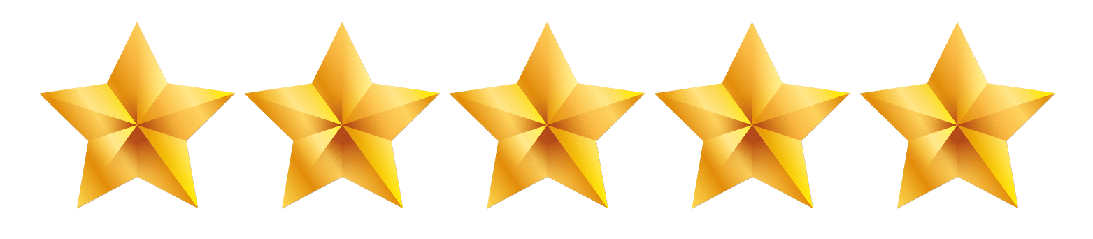 A row of gold stars on a white background.
